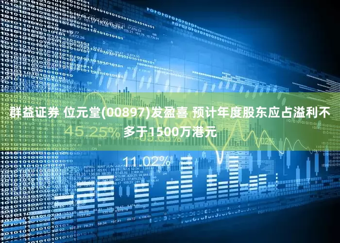 群益证券 位元堂(00897)发盈喜 预计年度股东应占溢利不多于1500万港元