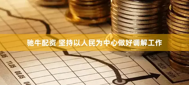 驰牛配资 坚持以人民为中心做好调解工作